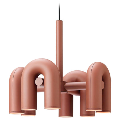 Moderne Designer-Hängelampe mit skulpturalem Rohr-Design – Eyecatcher für Wohnzimmer, Loft & Essbereich – Kreative Deckenleuchte mit Industrial-Touch