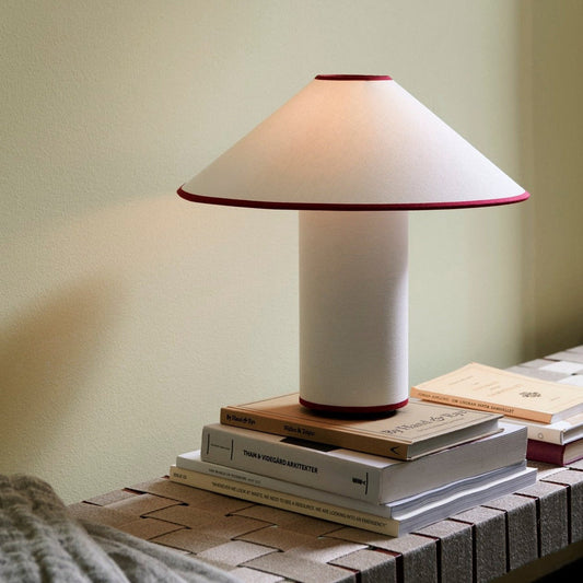 Colette table lamp in classic design – Stylish LED lamp with fabric shade & E27 socket for warm, cozy ambiance