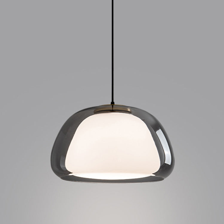 Moderne Pendelleuchte mit Rauchglas – Minimalistische Hängelampe für Esszimmer, Wohnzimmer & Schlafzimmer – Weiches Diffusorlicht