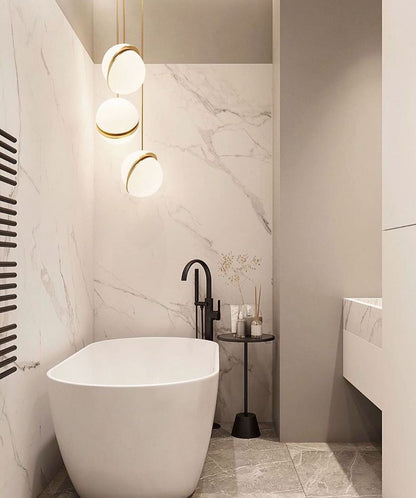 Moderne Pendelleuchte Kugel Design – Luxuriöse Hängelampe mit Messing Akzent für Wohnzimmer & Treppenhaus