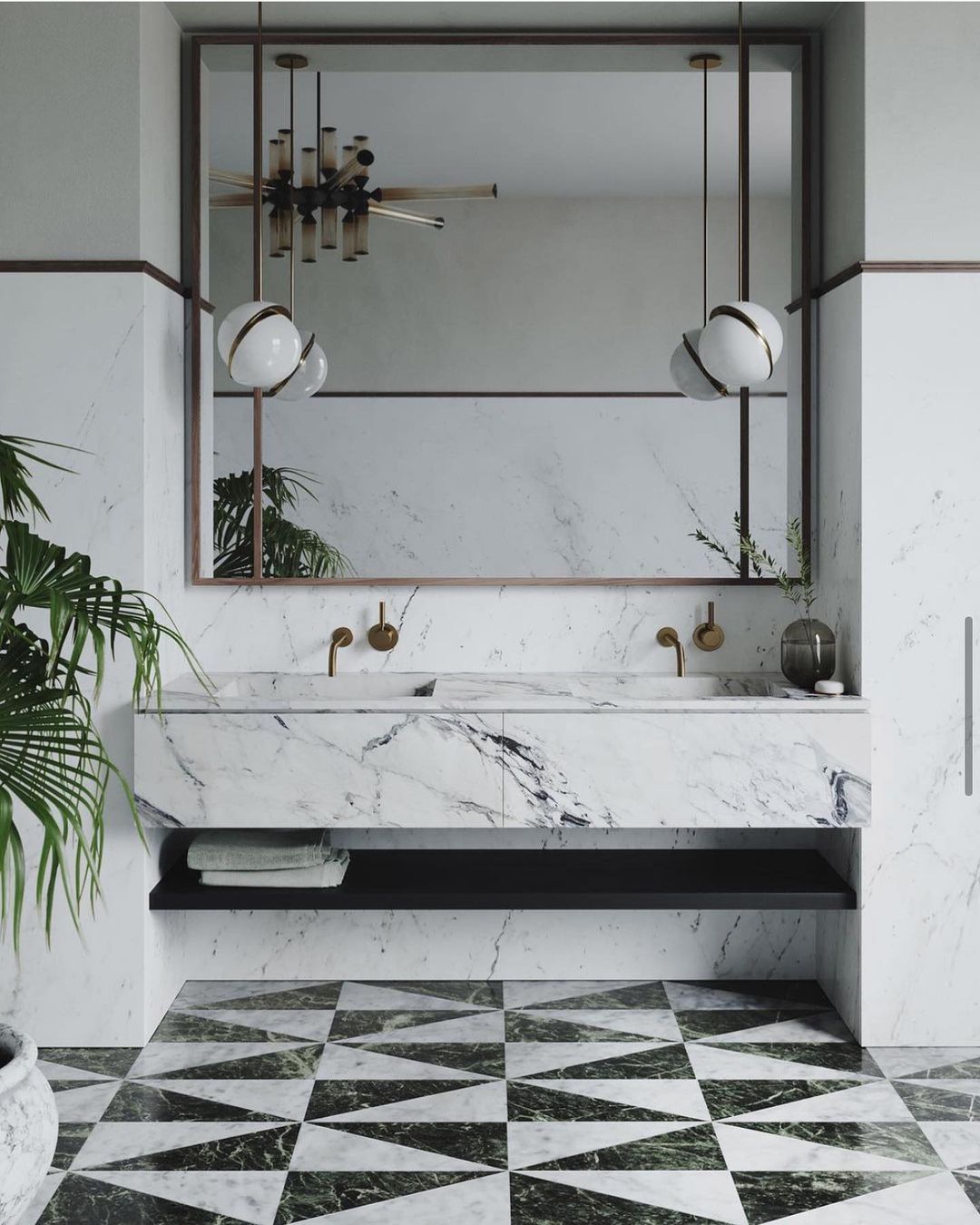 Moderne Pendelleuchte Kugel Design – Luxuriöse Hängelampe mit Messing Akzent für Wohnzimmer & Treppenhaus