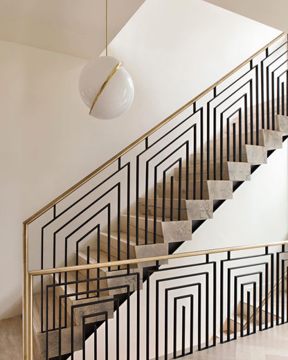 Moderne Pendelleuchte Kugel Design – Luxuriöse Hängelampe mit Messing Akzent für Wohnzimmer & Treppenhaus