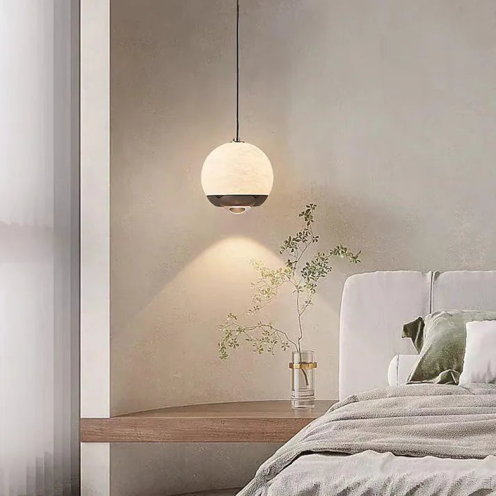 Moderne Kugel-Pendelleuchte – Hängelampe mit Halbmetall-Design für Schlafzimmer & Wohnzimmer