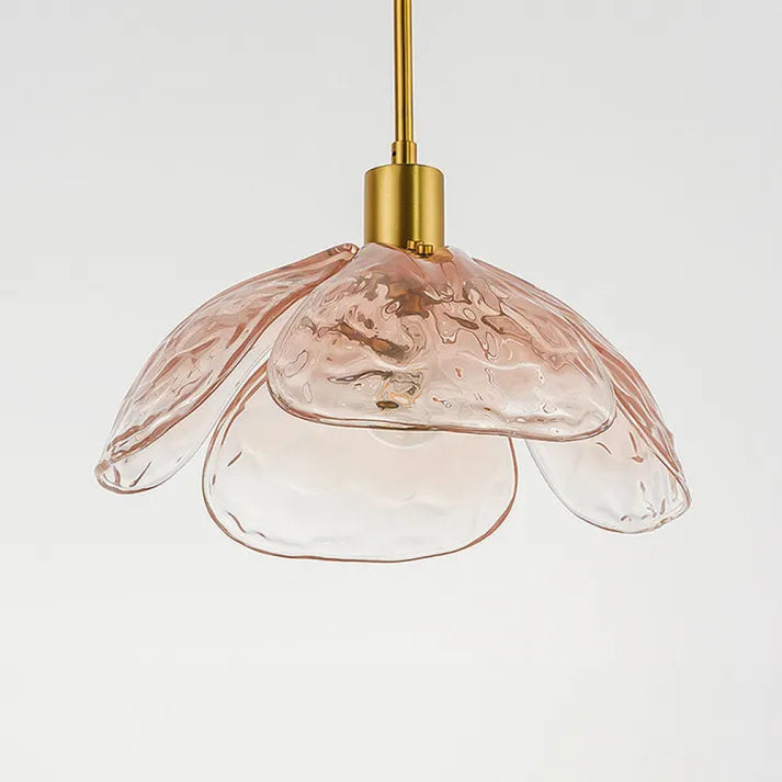 Hängelampe in Blütenform – Rosa Glas Pendelleuchte im Vintage-Stil für Schlafzimmer oder Essbereich