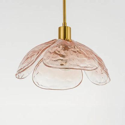Hängelampe in Blütenform – Rosa Glas Pendelleuchte im Vintage-Stil für Schlafzimmer oder Essbereich