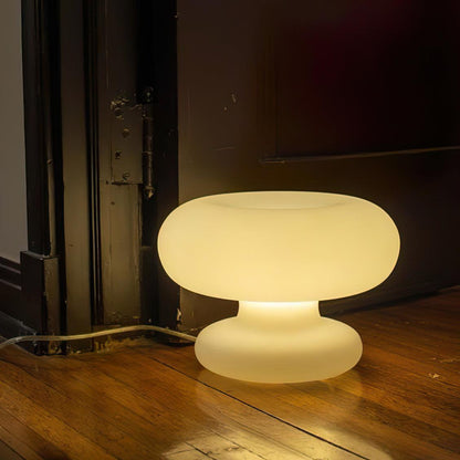 Donut Tischlampe im modernen Design – Runde Glasleuchte mit Druckschalter und E14/G9-Fassung für stilvolle Innenbeleuchtung