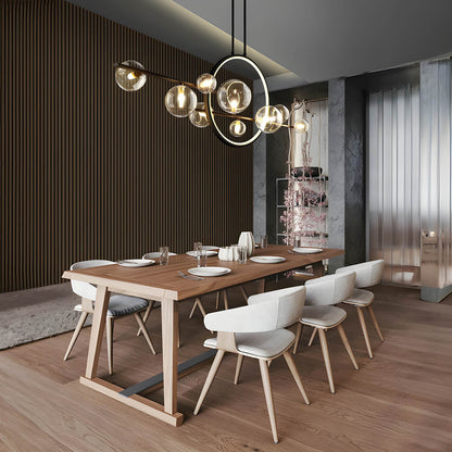 Moderne Pendelleuchte im Planeten-Design – Luxuriöse Statement-Hängelampe mit Glaskugeln für Esszimmer, Loft & Galerie