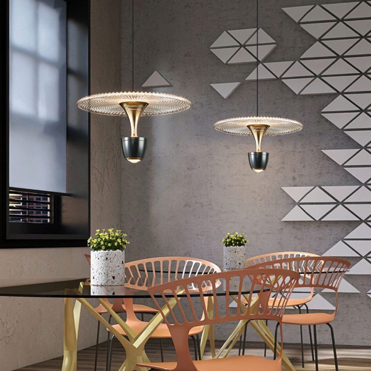 Design Pendelleuchte im Vintage-Look – Edle Hängelampe mit Glasdetails & Goldakzenten für Esszimmer & Wohnzimmer