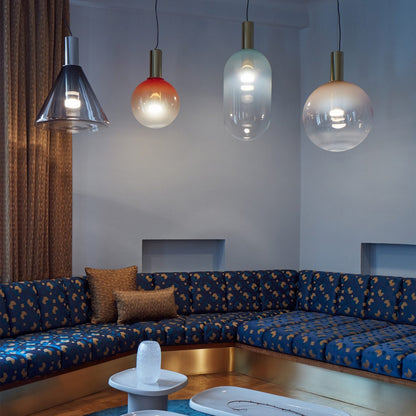 Moderne Pendelleuchte aus Glas & Messing – Design-Hängelampe für Esstisch & Wohnzimmer