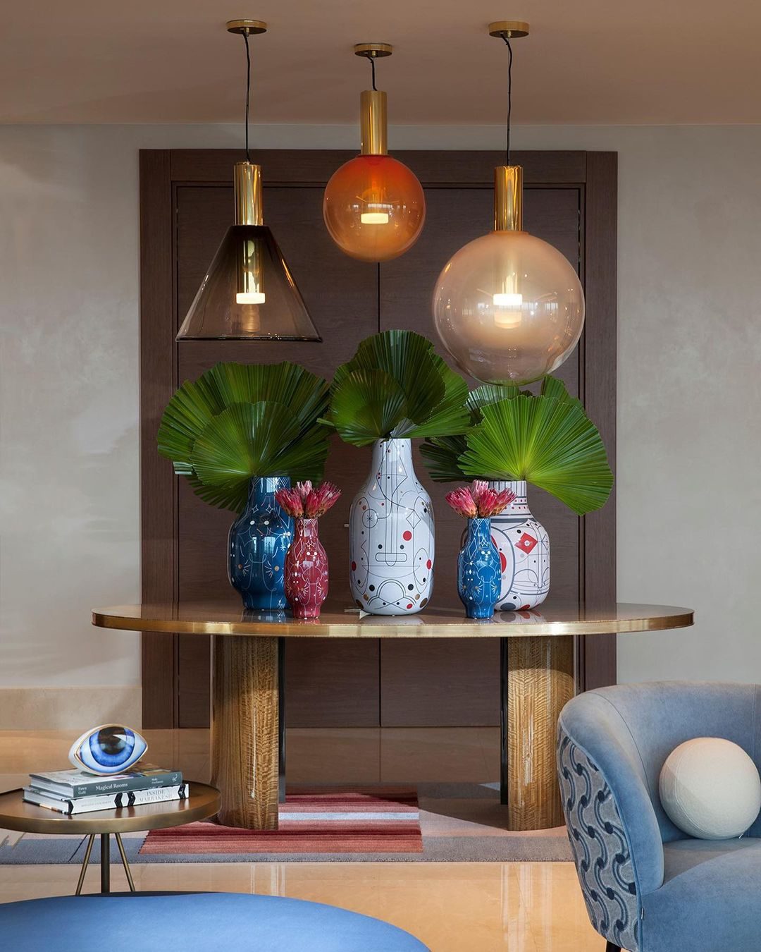 Moderne Pendelleuchte aus Glas & Messing – Design-Hängelampe für Esstisch & Wohnzimmer