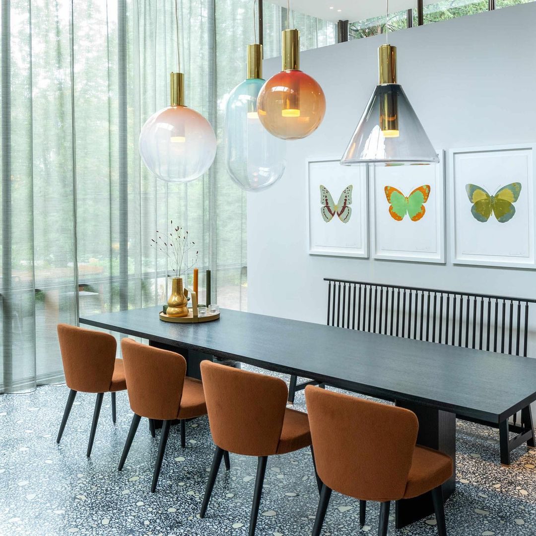 Moderne Pendelleuchte aus Glas & Messing – Design-Hängelampe für Esstisch & Wohnzimmer