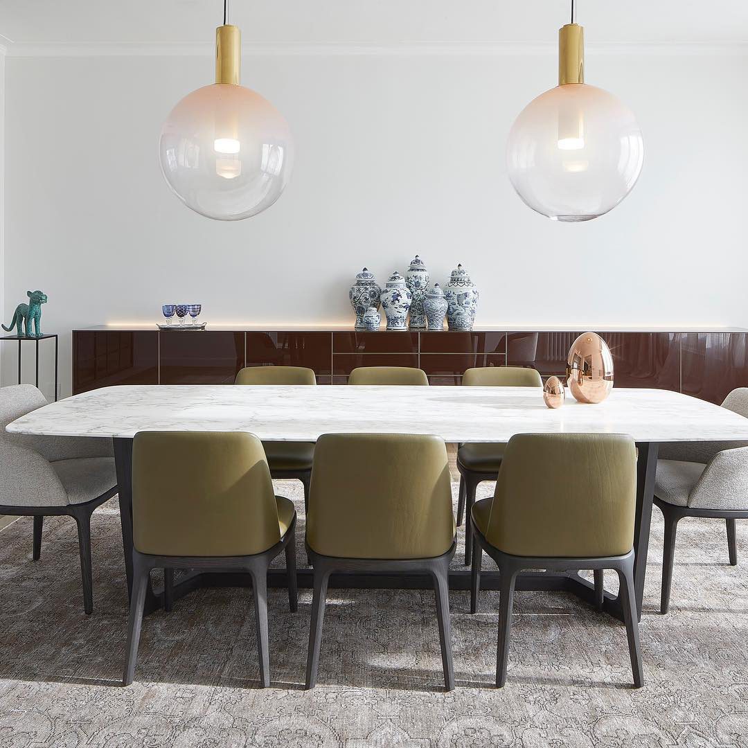 Moderne Pendelleuchte aus Glas & Messing – Design-Hängelampe für Esstisch & Wohnzimmer