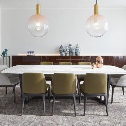 Moderne Pendelleuchte aus Glas & Messing – Design-Hängelampe für Esstisch & Wohnzimmer