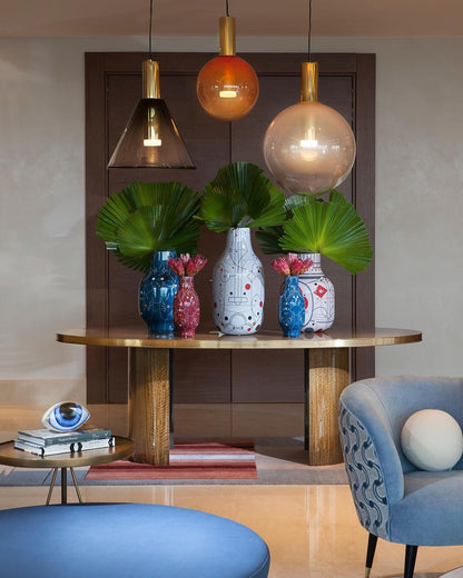 Moderne Pendelleuchte aus Glas & Messing – Design-Hängelampe für Esstisch & Wohnzimmer