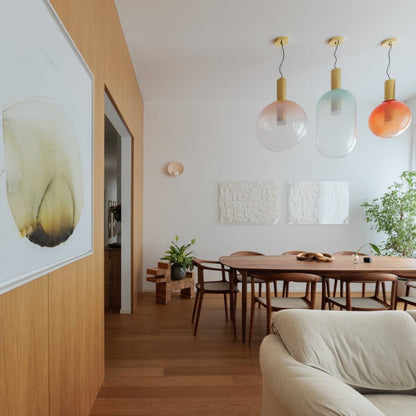 Moderne Pendelleuchte aus Glas & Messing – Design-Hängelampe für Esstisch & Wohnzimmer