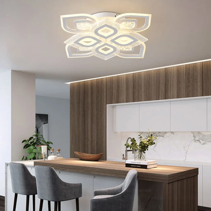 Moderne Acryl-Deckenleuchte mit Kristalloptik – Dimmbar, LED geeignet, stilvolle Wohnzimmerlampe