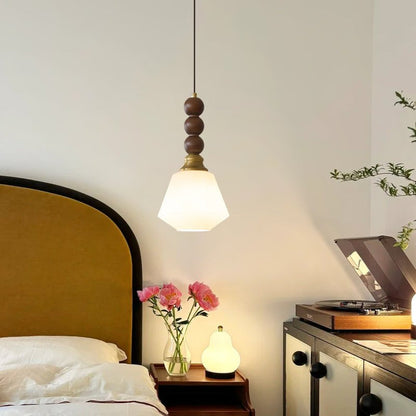 Pendelleuchte im Retro-Design mit Holz- und Glasdetails – Vintage Hängelampe für Esszimmer, Küche & Wohnzimmer – Natürliche & warme Beleuchtung