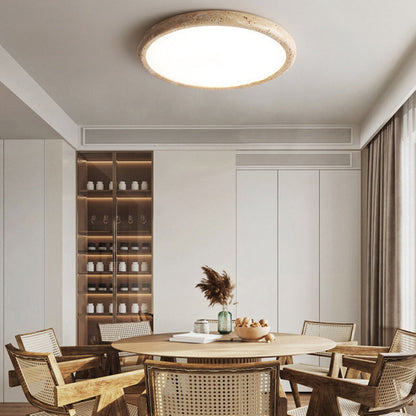 Moderne Deckenleuchte mit Naturstein-Rahmen – Flache LED Aufbaulampe für Schlafzimmer, Wohnzimmer & Flur