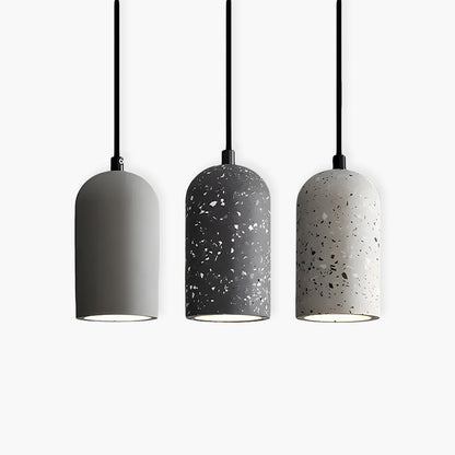 Pendelleuchten-Set im Terrazzo-Look – Zylindrische Hängelampen im Industrial Design für Küche, Esstisch & Café