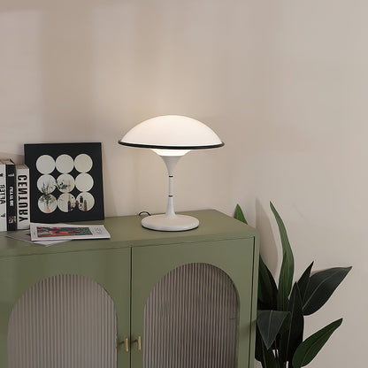 Modern designer table lamp for living room & bedroom – Dimmable LED light, mushroom shape, ambient lighting, minimalist retro style