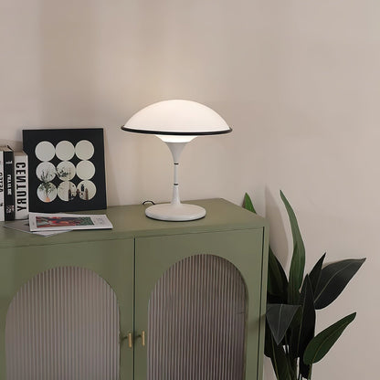 Modern designer table lamp for living room & bedroom – Dimmable LED light, mushroom shape, ambient lighting, minimalist retro style