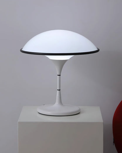 Modern designer table lamp for living room & bedroom – Dimmable LED light, mushroom shape, ambient lighting, minimalist retro style