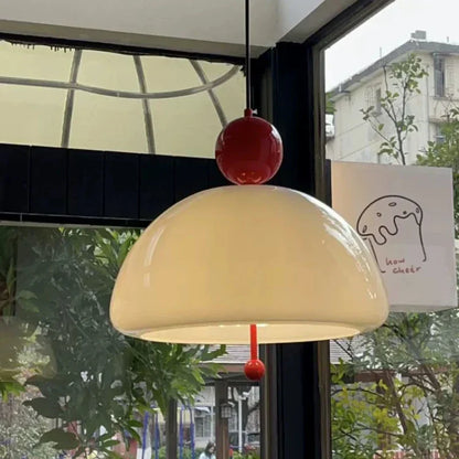 Französische Retro Hängeleuchte aus Glas, Vintage Design, Elegante Deckenleuchte für Esszimmer