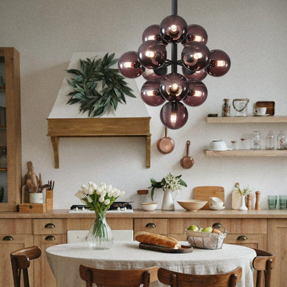 Moderne Kugel-Pendelleuchte im Cluster-Design – Designer-Kronleuchter für Esszimmer, Wohnzimmer & Loft – Skulpturale Statement-Beleuchtung