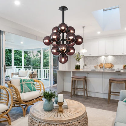 Moderne Kugel-Pendelleuchte im Cluster-Design – Designer-Kronleuchter für Esszimmer, Wohnzimmer & Loft – Skulpturale Statement-Beleuchtung