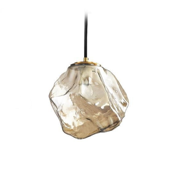 Moderne Pendelleuchte mit handgefertigtem Eiswürfel-Glasdesign – Individuelle Hängeleuchte für Küche, Esstisch & Wohnzimmer