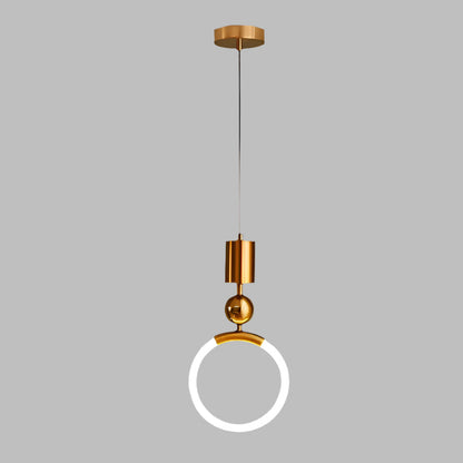 Moderne LED-Ring-Pendelleuchte in Gold – Minimalistische Hängelampe für Schlafzimmer, Wohnzimmer & Designräume