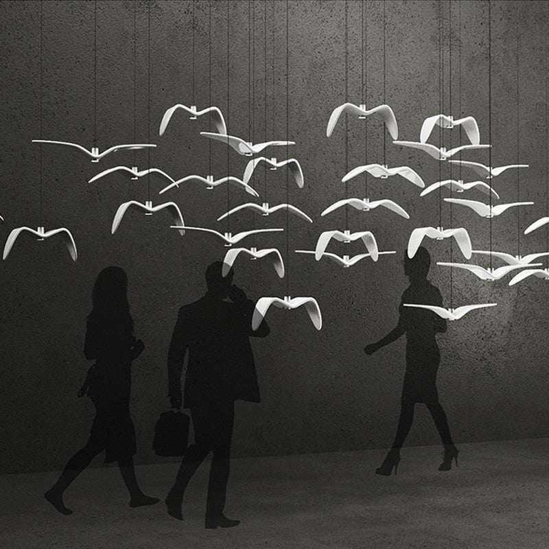 Elegante Pendelleuchte im Möwendesign – Stilvolle Deckenleuchte für Wohnzimmer, Esszimmer oder Flur