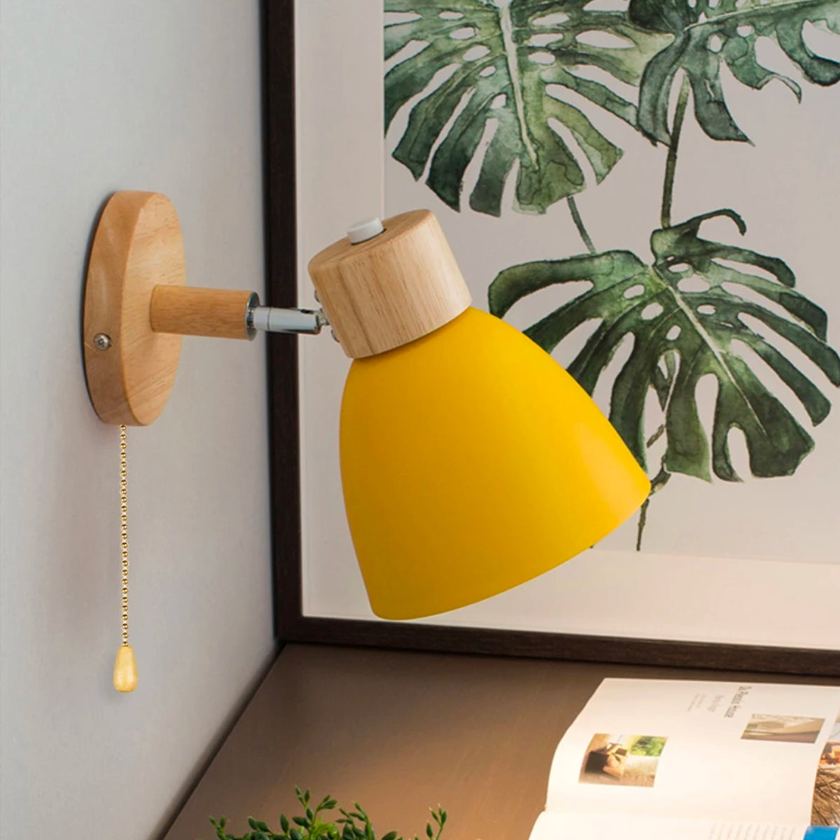 Alison - Hölzerne Wandlampe