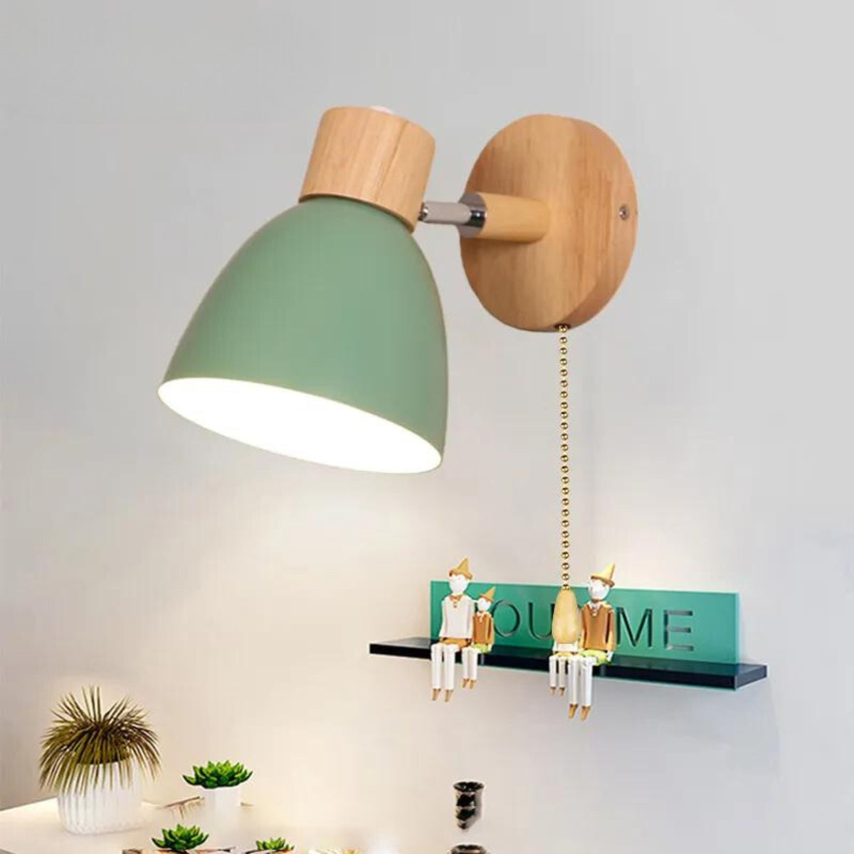 Alison - Hölzerne Wandlampe