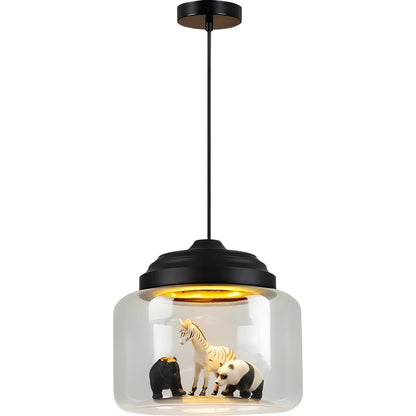 GlassyGleam Light - Moderne Zoo Glas Pendelleuchte