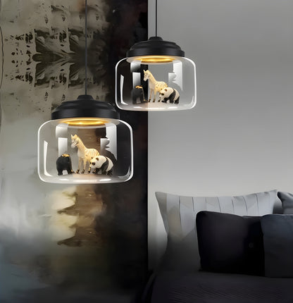 GlassyGleam Light - Moderne Zoo Glas Pendelleuchte