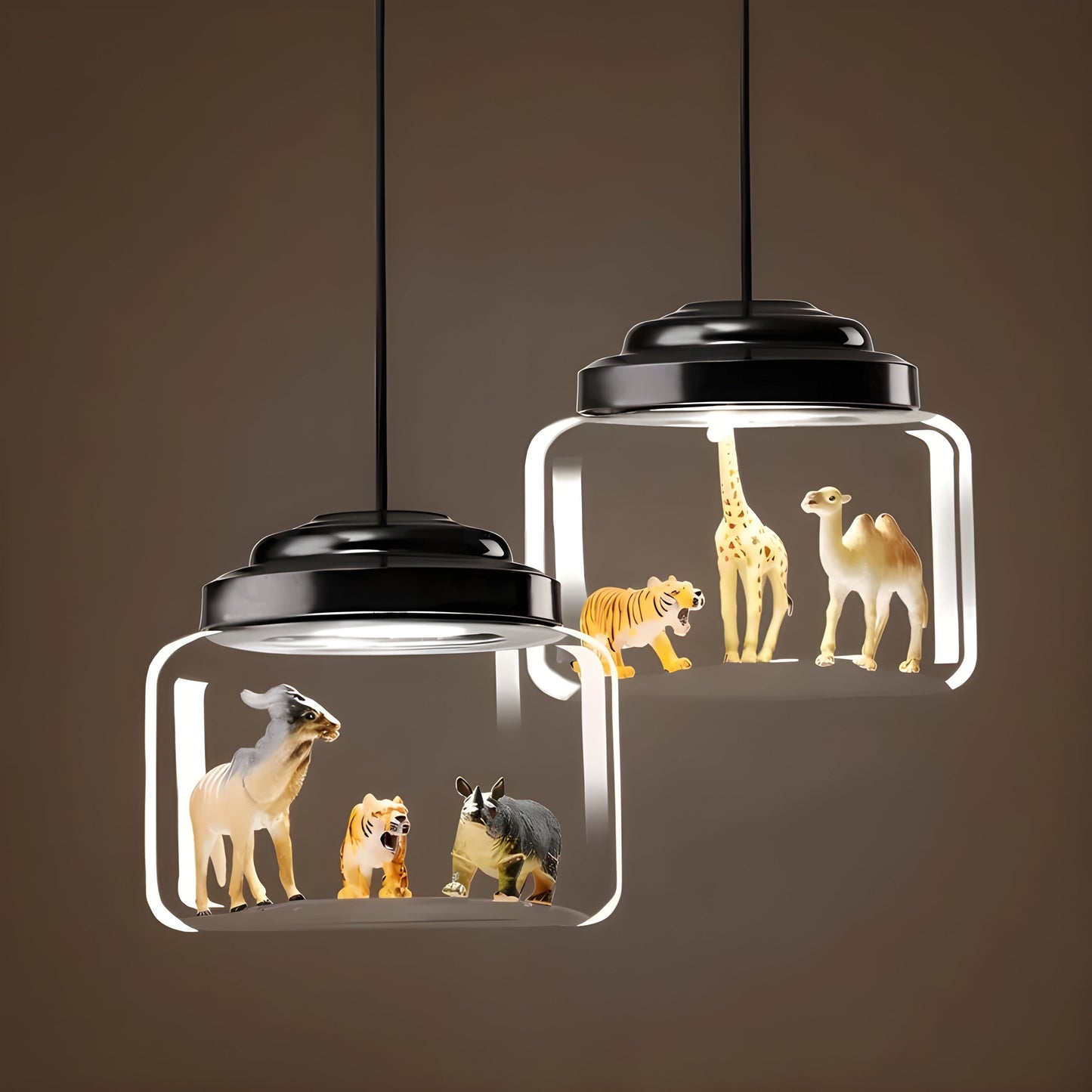 GlassyGleam Light - Moderne Zoo Glas Pendelleuchte