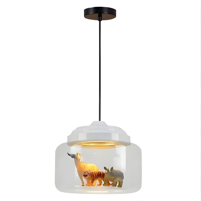 GlassyGleam Light - Moderne Zoo Glas Pendelleuchte