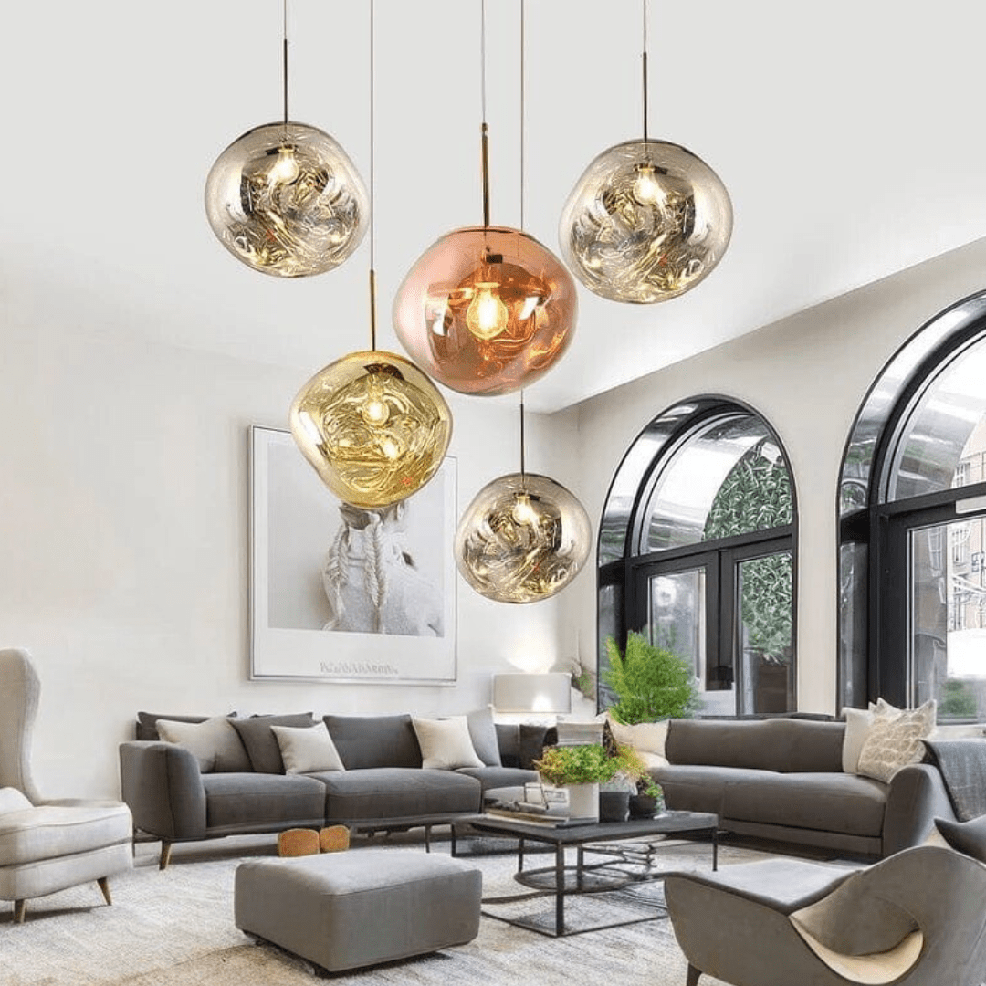 Designer Glaspendelleuchte – Mehrflammige Hängeleuchte im Cluster-Look für Wohnzimmer & Esszimmer