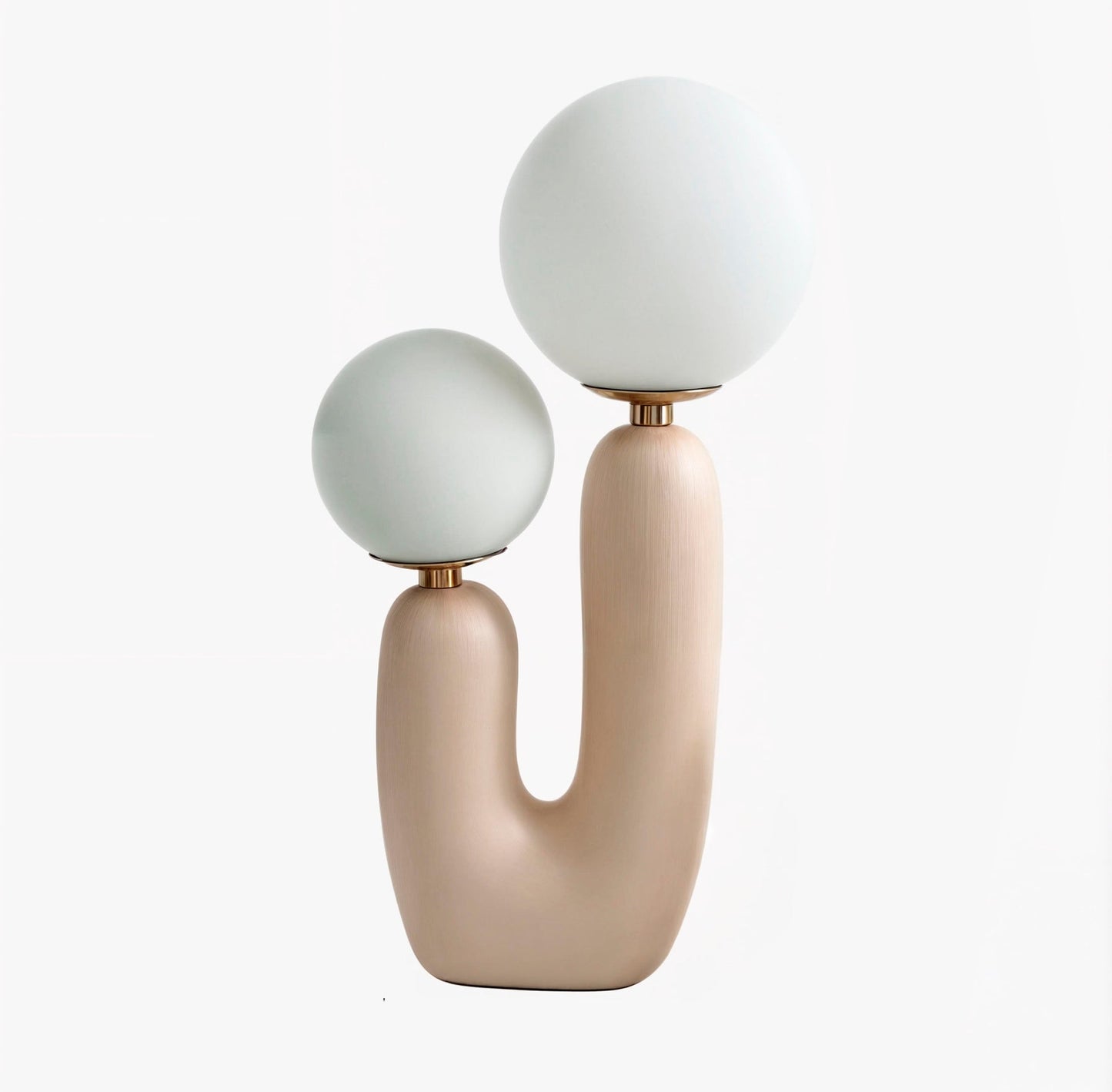 Design-Tischlampe mit U-Fuß & Doppelkugel – Moderne LED-Leuchte für Wohnzimmer, Schlafzimmer & Büro