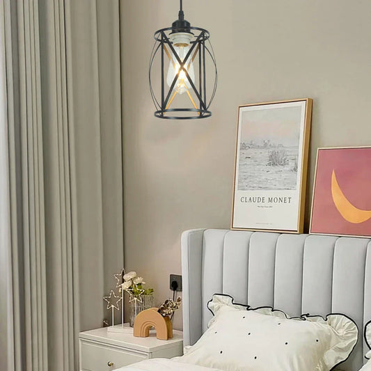 Mechanische Vintage-Pendelleuchte im Industrie-Stil, Metallrahmen, E27 für Esszimmer und Wohnzimmer