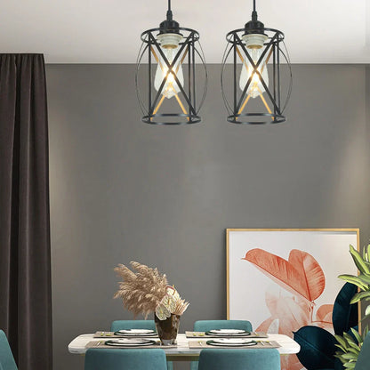 Mechanische Vintage-Pendelleuchte im Industrie-Stil, Metallrahmen, E27 für Esszimmer und Wohnzimmer