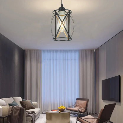 Mechanische Vintage-Pendelleuchte im Industrie-Stil, Metallrahmen, E27 für Esszimmer und Wohnzimmer