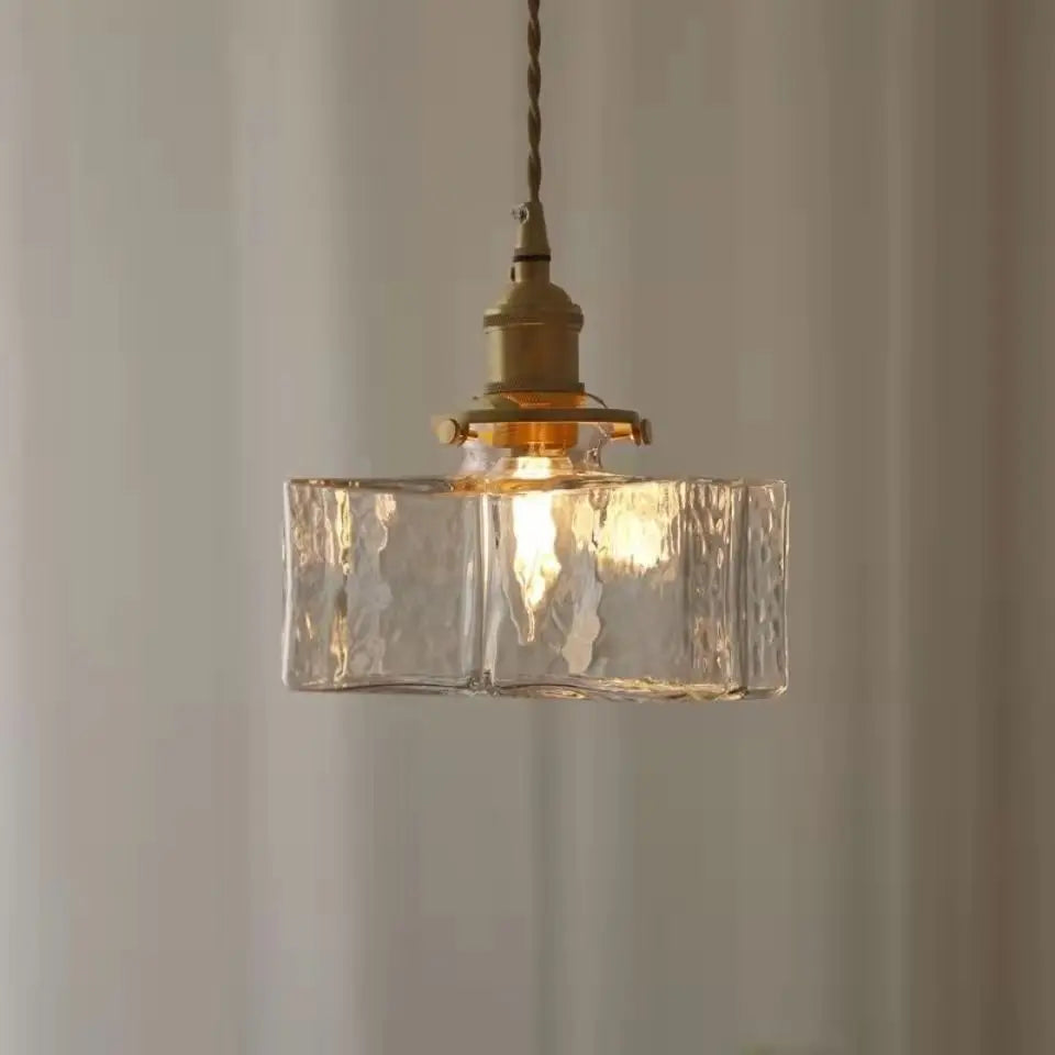 Vintage Glas Pendelleuchte - Rustikale Hängelampe für Wohnzimmer & Esszimmer