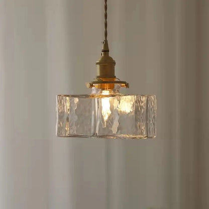 Vintage Glas Pendelleuchte - Rustikale Hängelampe für Wohnzimmer & Esszimmer