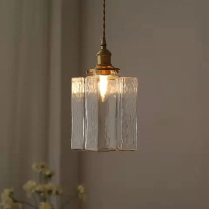 Vintage Glas Pendelleuchte - Rustikale Hängelampe für Wohnzimmer & Esszimmer