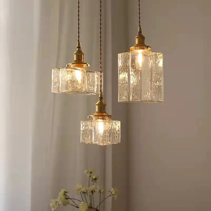 Vintage Glas Pendelleuchte - Rustikale Hängelampe für Wohnzimmer & Esszimmer