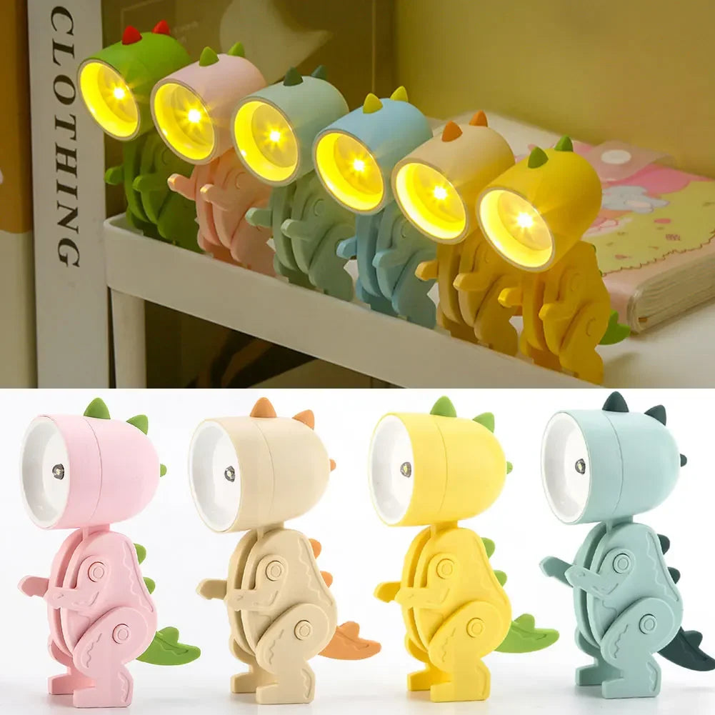 Niedliche Dinosaurier LED Tischlampen – Verstellbare Tierfiguren Nachtlichter für Kinder