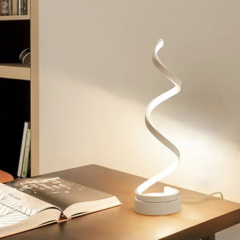 Moderne LED Spirale Tischlampe – Dimmbar, Energiesparend, Dekorative Beleuchtung für Wohnzimmer & Büro