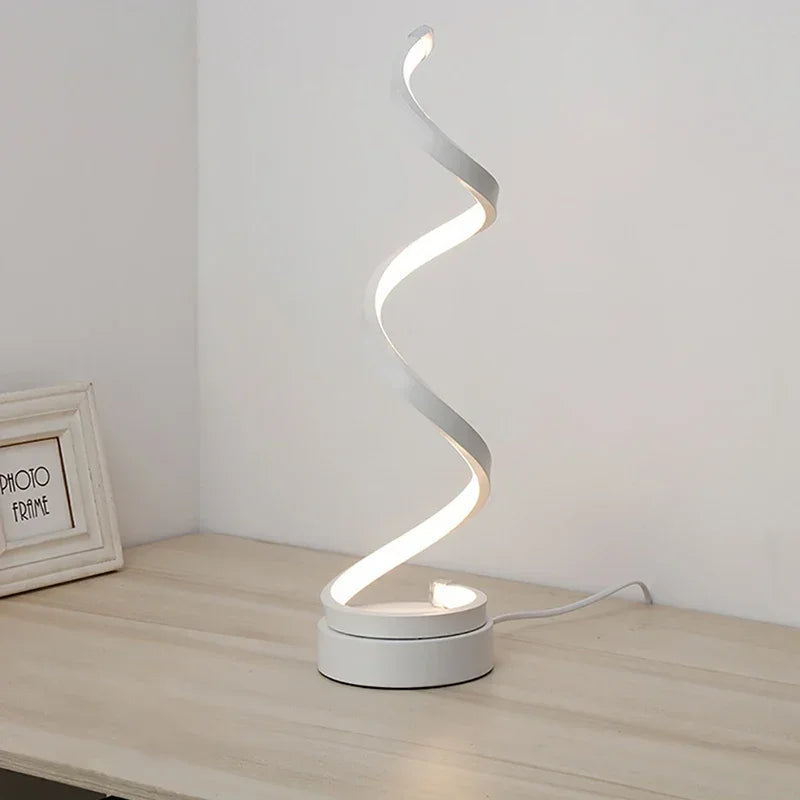 Moderne LED Spirale Tischlampe – Dimmbar, Energiesparend, Dekorative Beleuchtung für Wohnzimmer & Büro